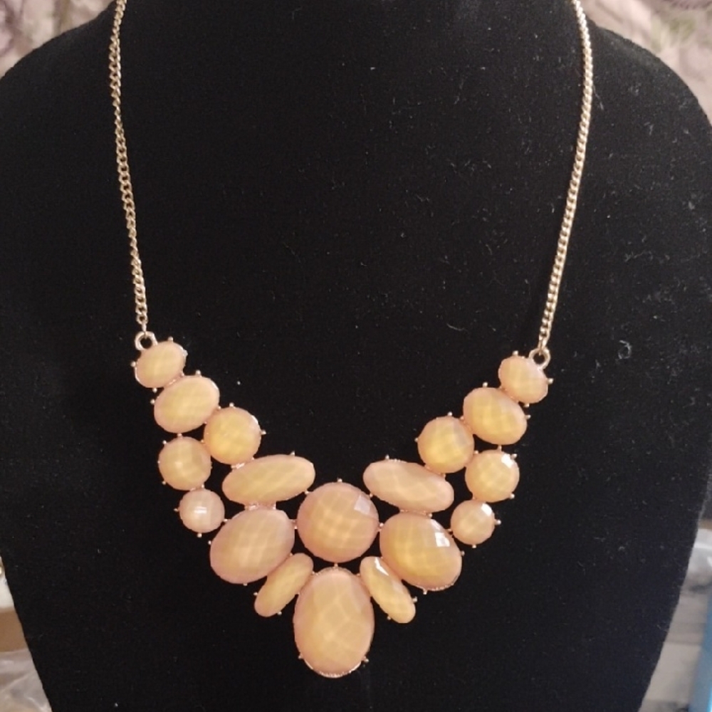 "Chunky" Peach Stone Necklace